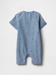Gap Blue Baby Peter Rabbit Chambray Shorty One Piece (Newborn-24mths) - Image 3 of 4