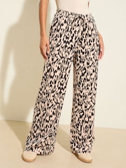 Friends Like These Animal Crinkle Jersey Wide Leg Trousers - Image 1 of 5