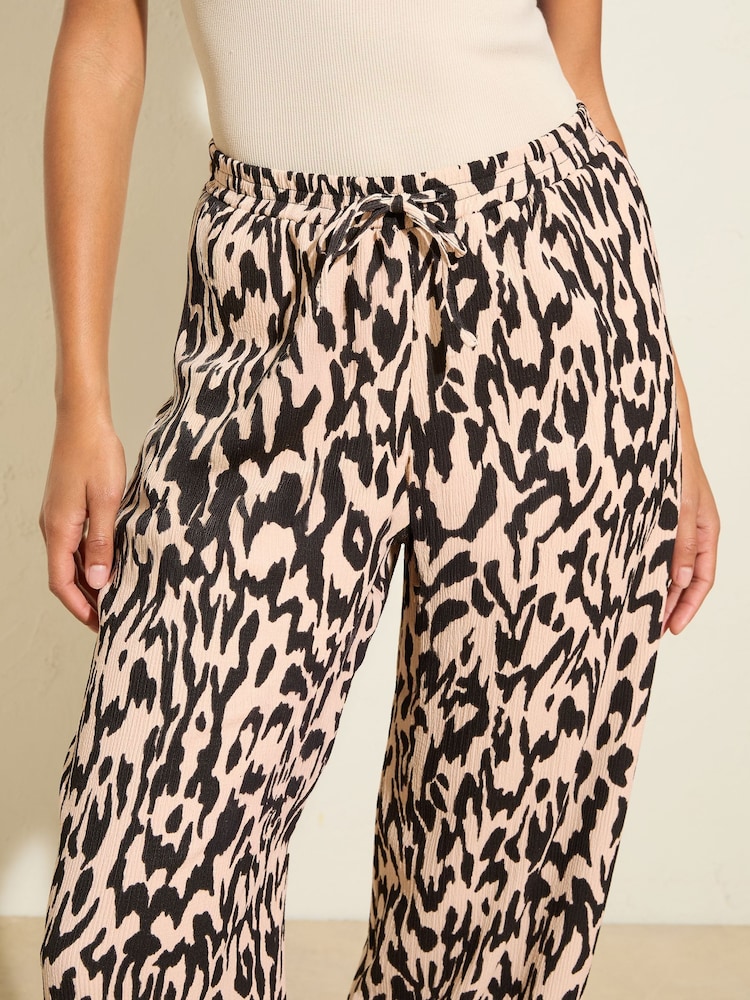 Friends Like These Animal Crinkle Jersey Wide Leg Trousers - Image 2 of 5