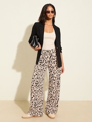 Friends Like These Animal Crinkle Jersey Wide Leg Trousers - Image 3 of 5