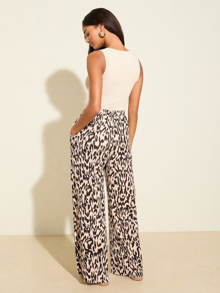 Friends Like These Animal Crinkle Jersey Wide Leg Trousers - Image 5 of 5