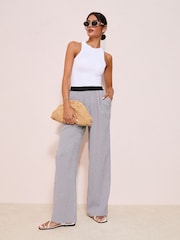 Friends Like These Black Gingham Elasticated Waist Trousers - Image 1 of 4