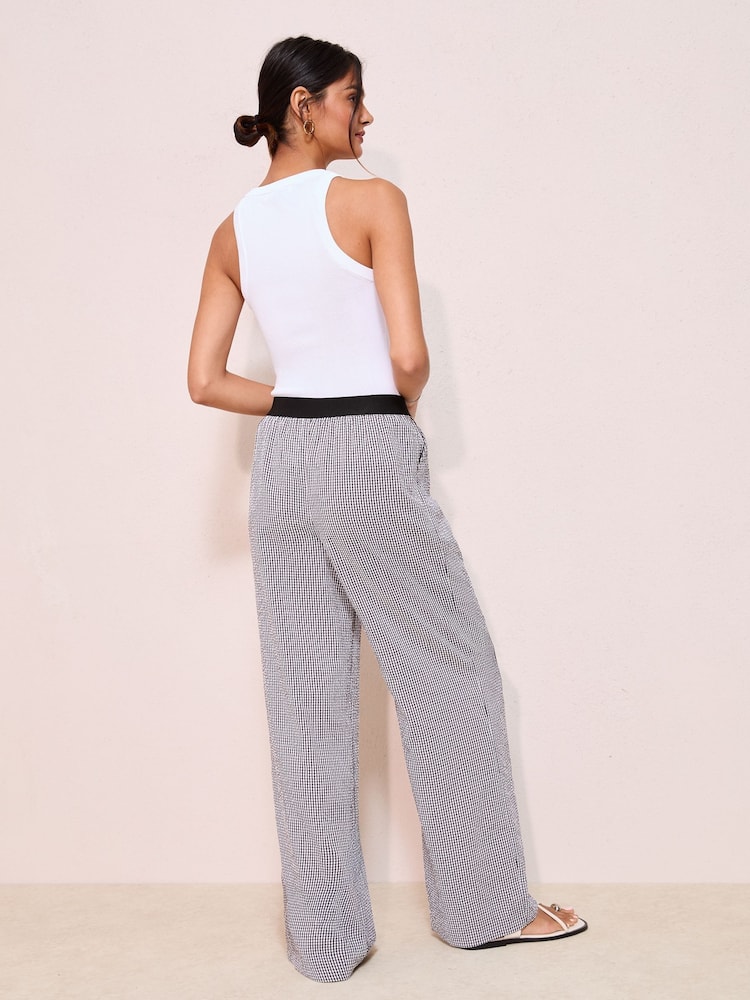Friends Like These Black Gingham Elasticated Waist Trousers - Image 4 of 4