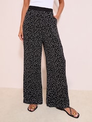 Friends Like These Black Spot Elasticated Waist Trousers - Image 1 of 4