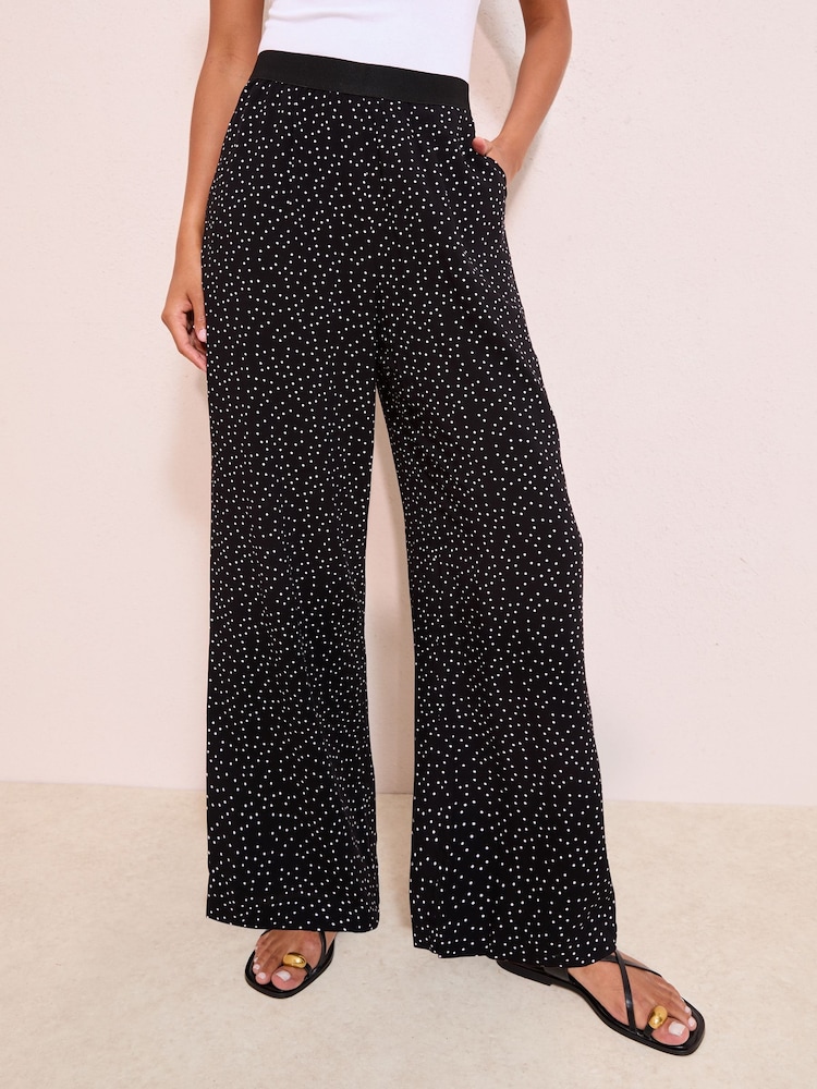 Friends Like These Black Spot Elasticated Waist Trousers - Image 1 of 4 Friends Like These Black Spot Elasticated Waist Trousers - Image 1 of 4
