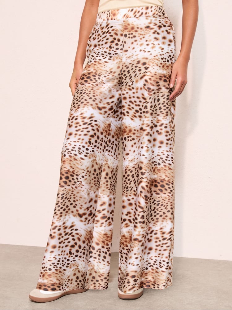 Friends Like These Animal Satin Palazzo Trousers - Image 1 of 4