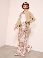 Friends Like These Animal Satin Palazzo Trousers - Image 3 of 4