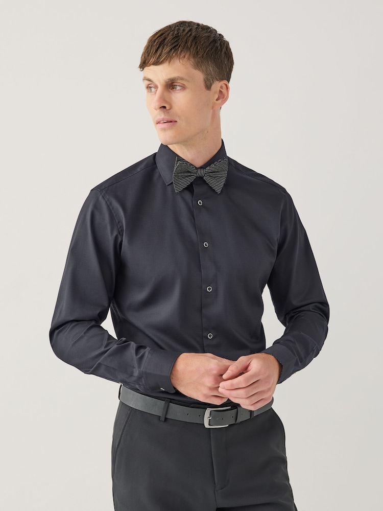 Black/Gold Slim Fit Occasion Shirt and Bow Tie Pack - Image 1 of 9