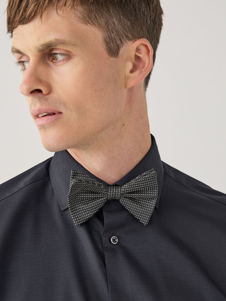 Buy Black/Gold Slim Fit Occasion Shirt and Bow Tie Pack from Next USA