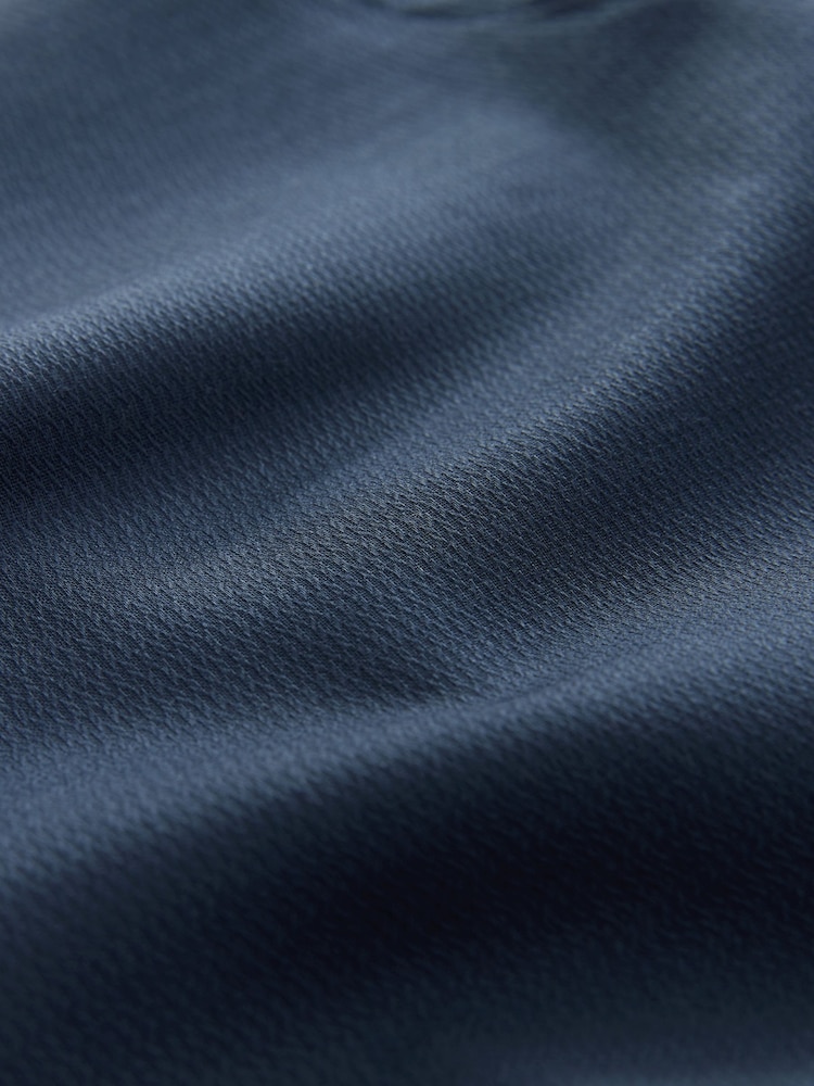 Navy Regular Fit Easy Care Textured Single Cuff Smart Shirt - Image 9 of 9 Navy Regular Fit Easy Care Textured Single Cuff Smart Shirt - Image 9 of 9