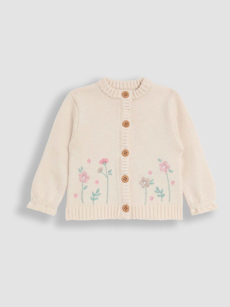 JoJo Maman Bébé Floral Embroidered Cardigan - صورة 1 من 3 JoJo Maman Bébé Floral Embroidered Cardigan - صورة 1 من 3