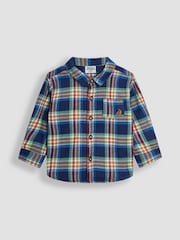 JoJo Maman Bébé Navy Blue Brushed Shirt - Image 1 of 3