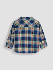 JoJo Maman Bébé Navy Blue Brushed Shirt - Image 2 of 3