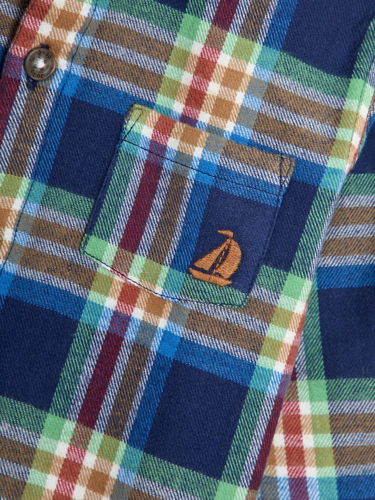 JoJo Maman Bébé Navy Blue Brushed Shirt - Image 3 of 3