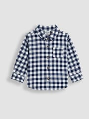 JoJo Maman Bébé Blue Brushed Shirt - Image 1 of 3