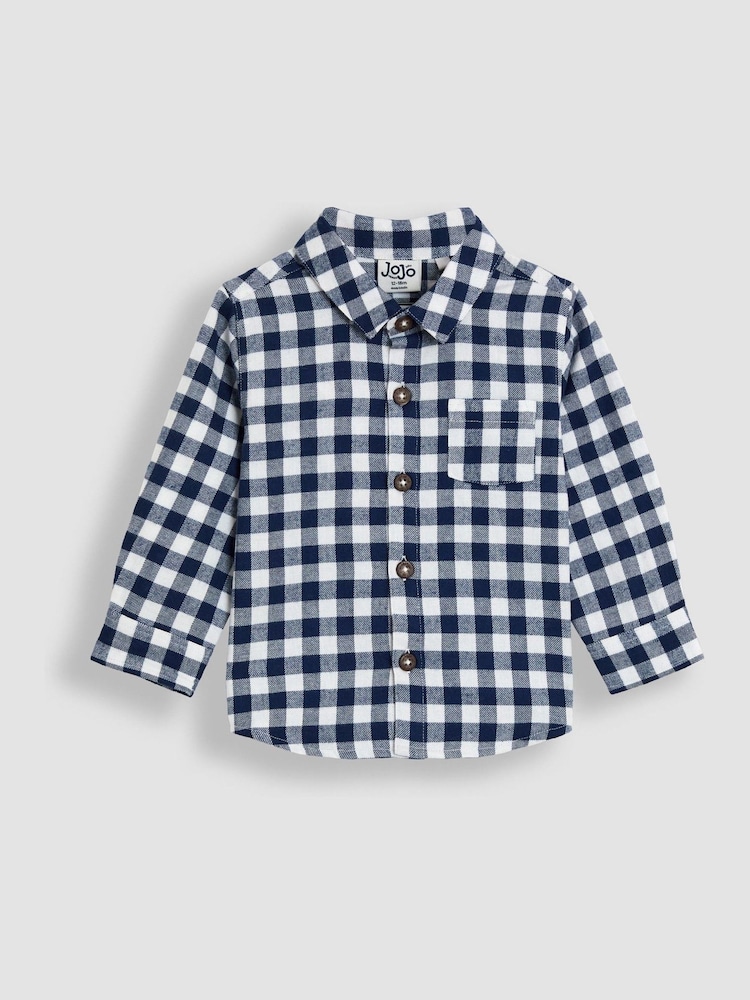 JoJo Maman Bébé Blue Brushed Shirt - Image 1 of 3