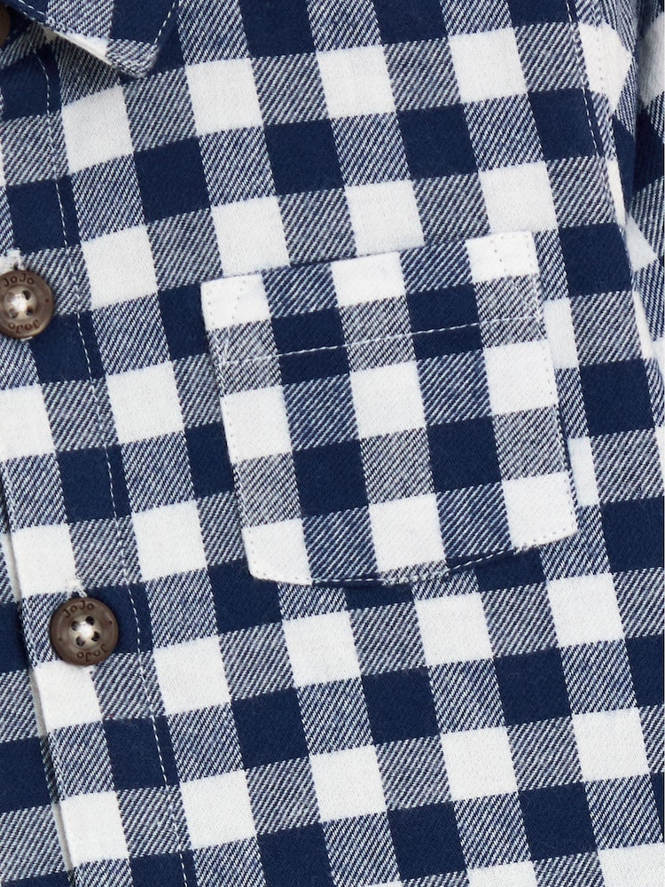 JoJo Maman Bébé Blue Brushed Shirt - Image 3 of 3