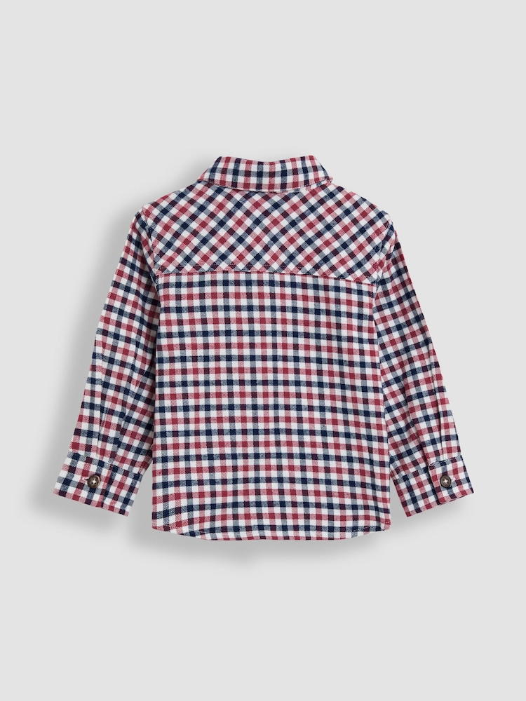 JoJo Maman Bébé Red Tattersall Check Shirt - Image 2 of 3