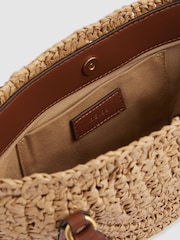 Reiss Natural Eden Raffia Woven Cross-body Bag - Image 3 of 5