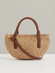Reiss Natural Eden Raffia Woven Cross-body Bag - Image 4 of 5