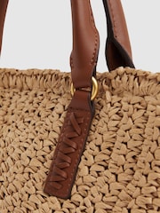 Reiss Natural Eden Raffia Woven Cross-body Bag - Image 5 of 5