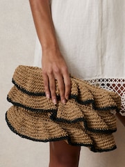Reiss Raya Raffia Ruffle Clutch Bag - Imagen 2 de 5