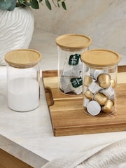 Set of 3 Clear Small Glass Storage Jars - Image 2 of 4