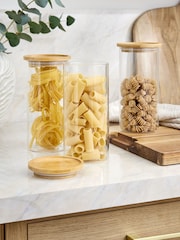 Set of 3 Clear Glass Storage Jars - Image 1 of 4