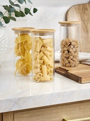 Set of 3 Clear Glass Storage Jars - Image 2 of 4