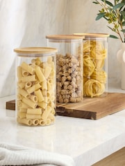 Set of 3 Clear Large Glass Storage Jars - Image 2 of 4