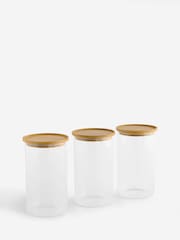 Set of 3 Clear Large Glass Storage Jars - Image 4 of 4
