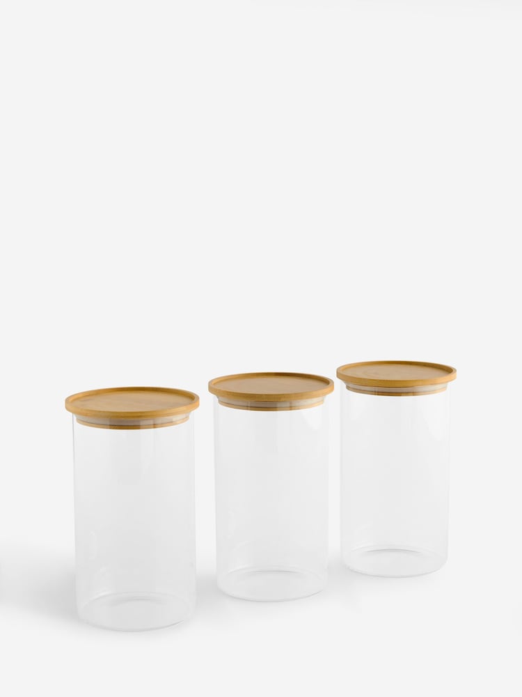 Set of 3 Clear Large Glass Storage Jars - Image 4 of 4