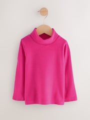Bright Pink Long Sleeve Roll Neck Top (3mths-7yrs) - Image 4 of 8