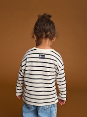 Monochrome Stripe Long Sleeve Bow Appliqué Top (3mths-7yrs) - Image 3 of 5