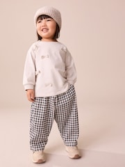 Cream Bow Applique Long Sleeve Bow Appliqué Top (3mths-7yrs) - Image 3 of 10