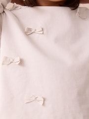 Cream Bow Applique Long Sleeve Bow Appliqué Top (3mths-7yrs) - Image 4 of 10
