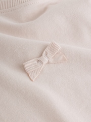 Cream Bow Applique Long Sleeve Bow Appliqué Top (3mths-7yrs) - Image 9 of 10