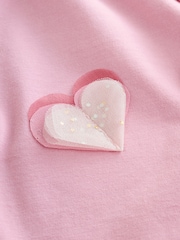 Pink Long Sleeve Mesh Heart Appliqué Top (3mths-7yrs) - Image 4 of 5