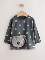 Charcoal Grey Koala Long Sleeve Bag T-Shirt (9mths-7yrs) - Image 5 of 10