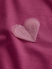 Burgundy Red Long Sleeve Mesh Heart Appliqué Top (3mths-7yrs) - Image 7 of 7