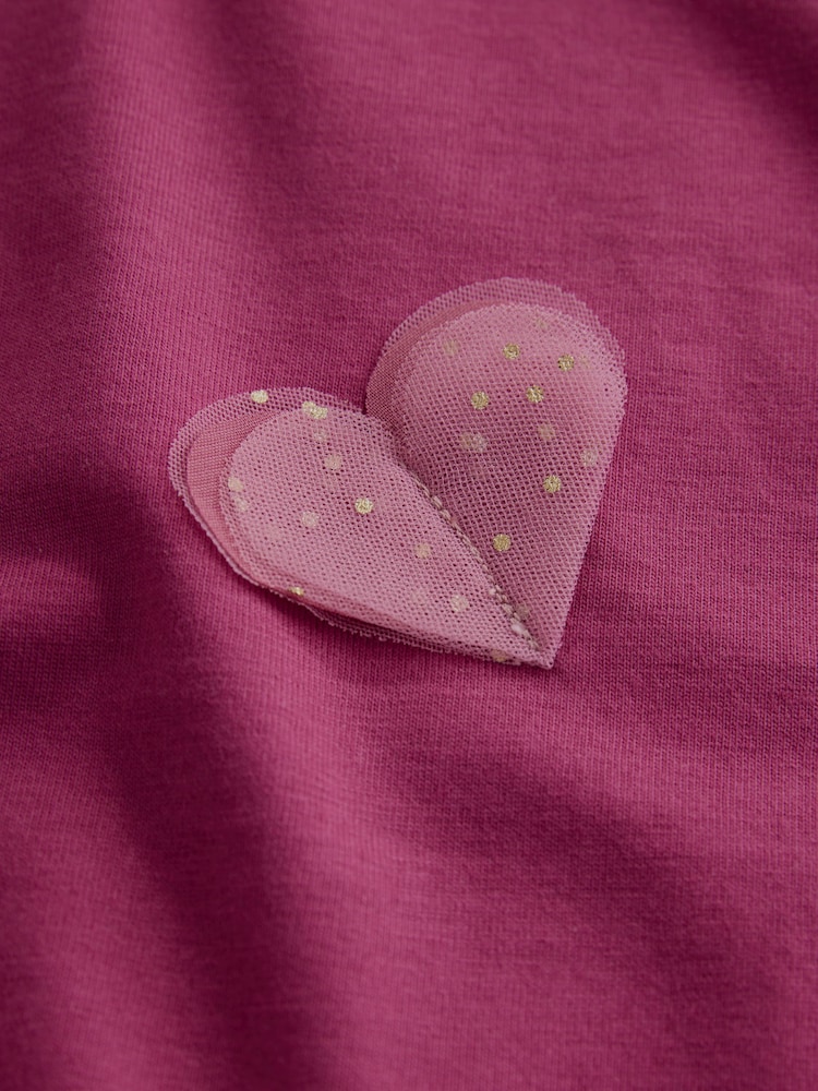 Burgundy Red Long Sleeve Mesh Heart Appliqué Top (3mths-7yrs) - Image 7 of 7