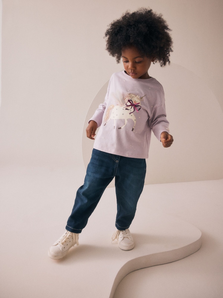 Lilac Purple Long Sleeve T-Shirt (3mths-7yrs) - Image 2 of 4