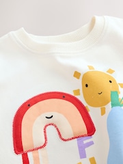 Ecru Padded Rainbow Character Long Sleeve T-Shirt (3mths-7yrs) - Image 3 of 5