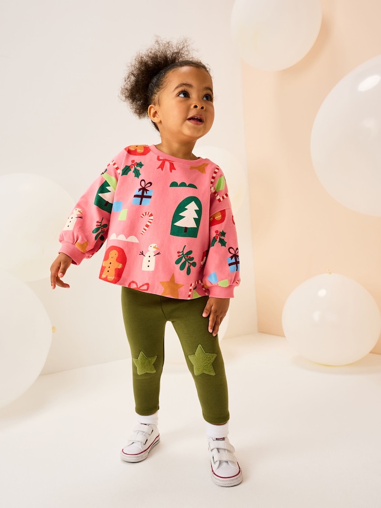 Pink Christmas Long Sleeve T-Shirt (3mths-7yrs) - Image 2 of 7