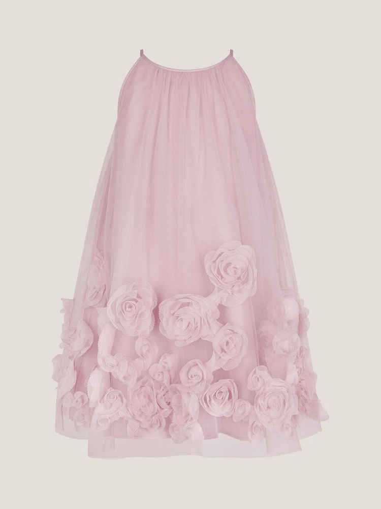 Monsoon Pink 3D Rose Swing Dress - Image 1 of 3