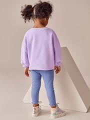 Borboleta roxa lilás - Conjunto de blusa e leggings de manga comprida (3meses a7anos) - Imagem 3 de 9