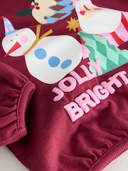 Burgundy Red Santa Long Sleeve Top and Barrel Trousers Set (3mths-7yrs) - Image 10 of 10