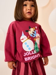 Burgundy Red Santa Long Sleeve Top and Barrel Trousers Set (3mths-7yrs) - Image 2 of 10
