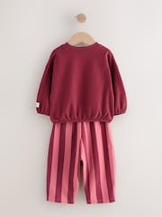 Burgundy Red Santa Long Sleeve Top and Barrel Trousers Set (3mths-7yrs) - Image 7 of 10