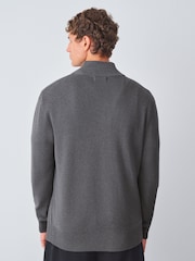 Charcoal Grey Stag Logo Regular Fit Premium Quarter Zip Jumper - Image 3 of 8